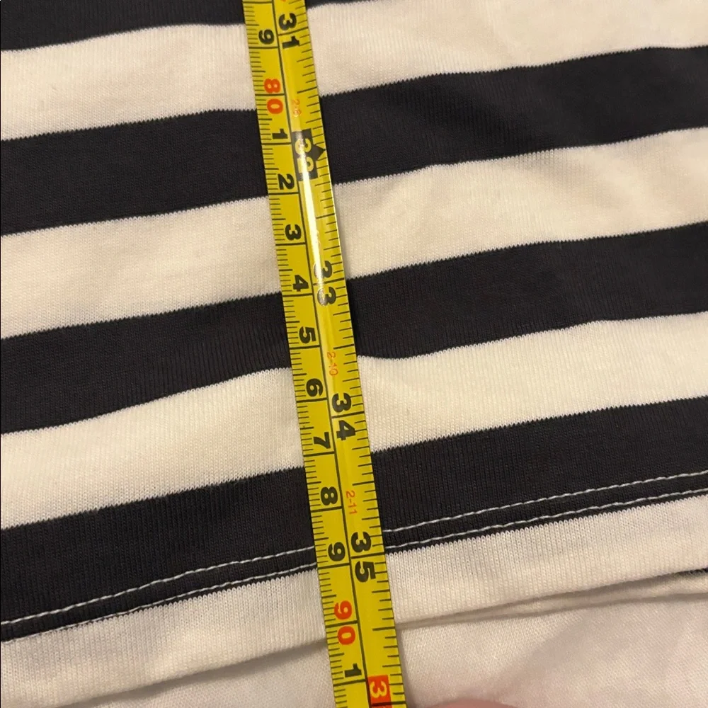 Old Navy VTG crew neck mini t-shirt dress Charcoal & White Striped SZ 2X NWT - Picture 10 of 12